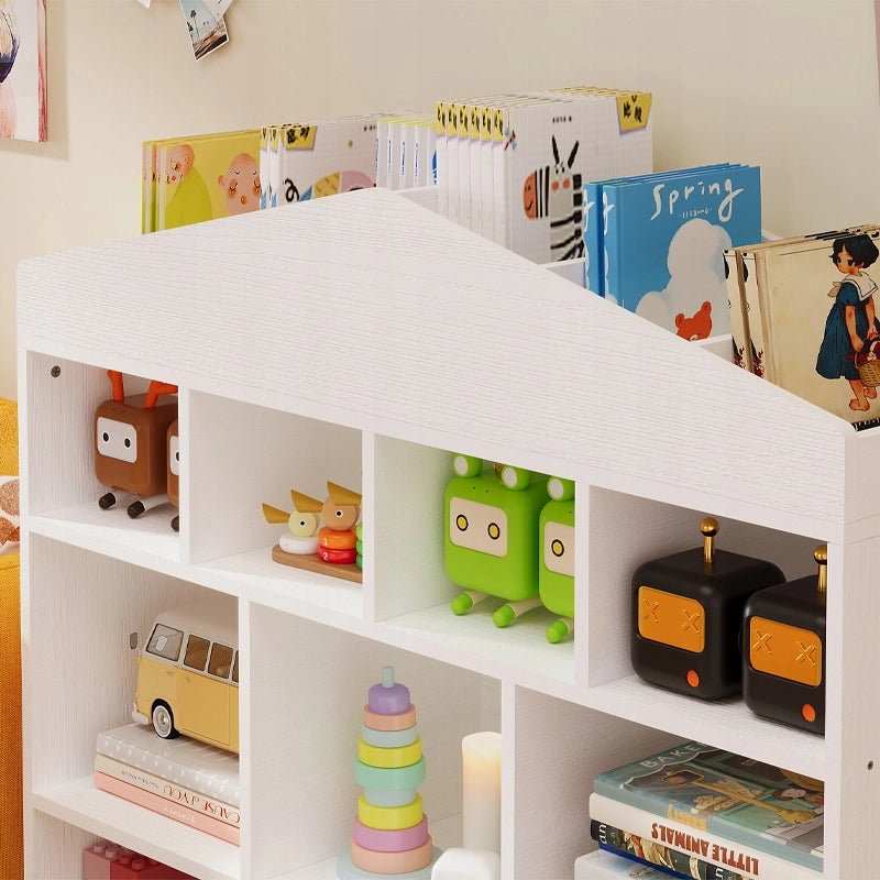 Scaffale bianco per bambini per giocattoli, libri, accessori, organizer, 9 scomparti