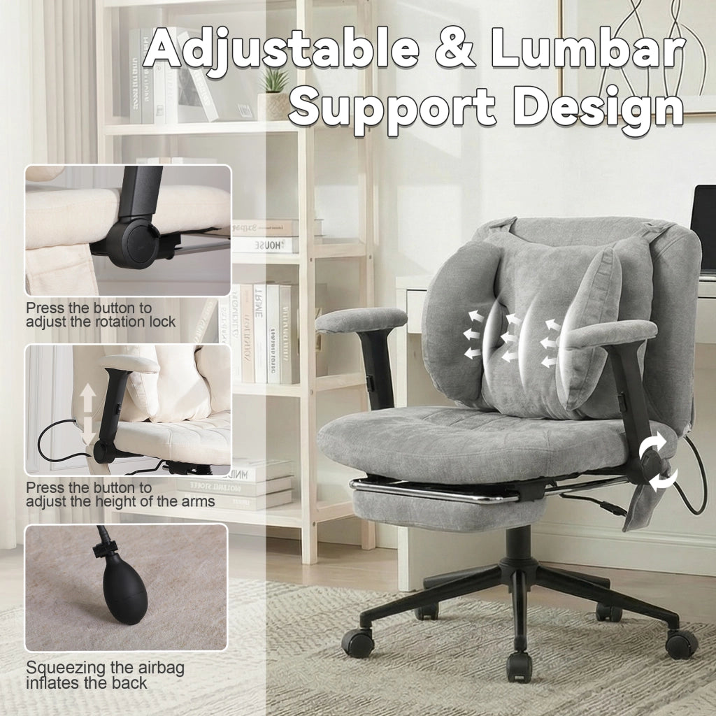 Sedia da ufficio girevole regolabile con poggiapiedi ¨C Minimal ¨C Grigio