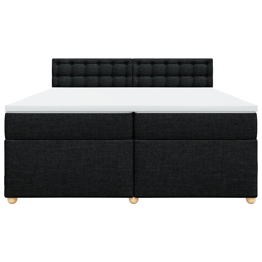 Giroletto a Molle con Materasso Nero 200x200 cm in Tessuto 3286803