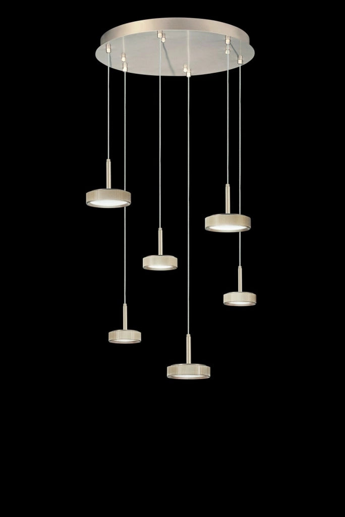 SOSPENSIONE NINA 6 LUCI ORO 3000K 2700LM 45W D.45CM VETRI ACQUISTABILI SEPARATAMENTE