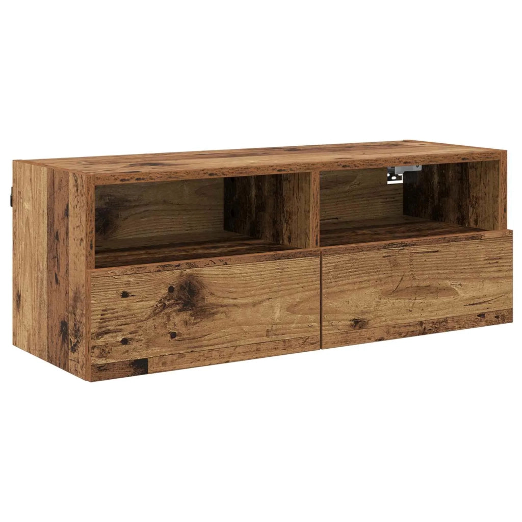 Mobiletti TV da Parete 2 pcs Legno vecchio 80 x 30 x 30 cm 882929