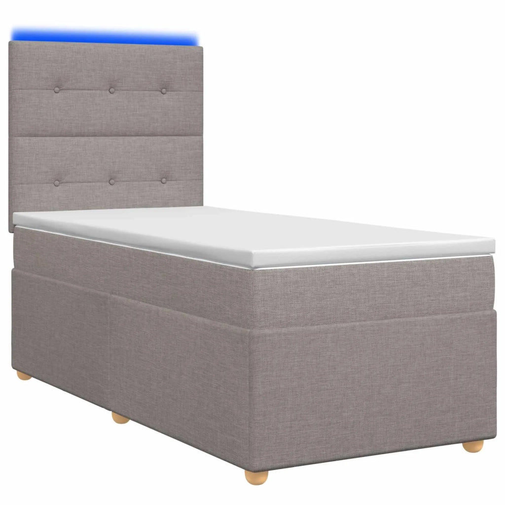 Letto box spring con materasso Tortora 80 x 200 cm Tessuto 3455221