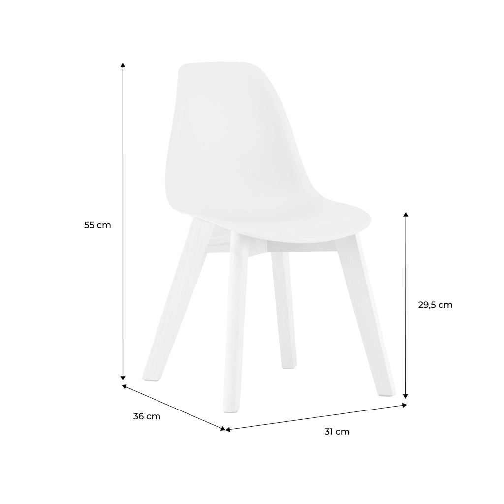 Sedia scandinava per bambini in legno di faggio, verde chiaro