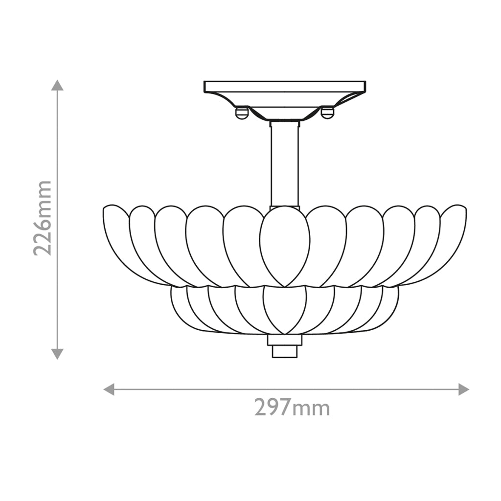 Plafoniera Quoizel Whitecap Ø30 vetro 3xE14 trasparente