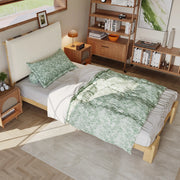 LETTO Imbottito 90x200 cm Naturale con schienale imbottito