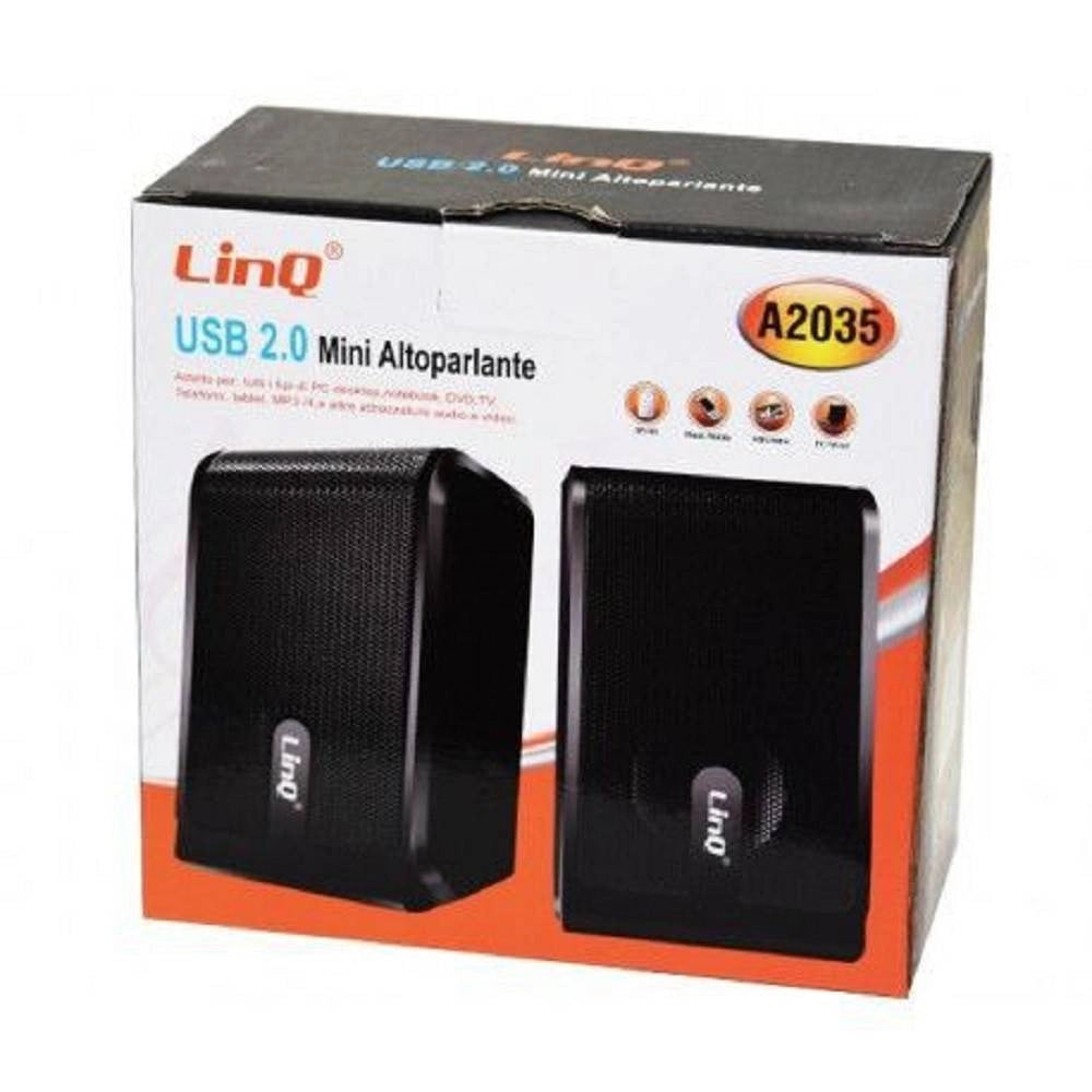 Trade Shop - Mini Casse Altoparlanti Stereo Usb 2.0 Per Pc Notebook Dvd Tv Mp3 Tablet A2035 -