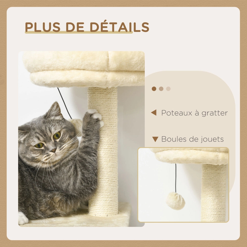 Tiragraffi per Gatti con Cucce e Piattaforme ¨C Xylo ¨C 171cm Beige