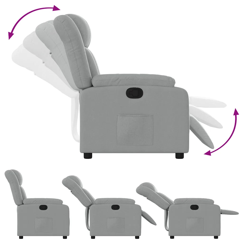Poltrona reclinabile in tessuto grigio chiaro 3205772
