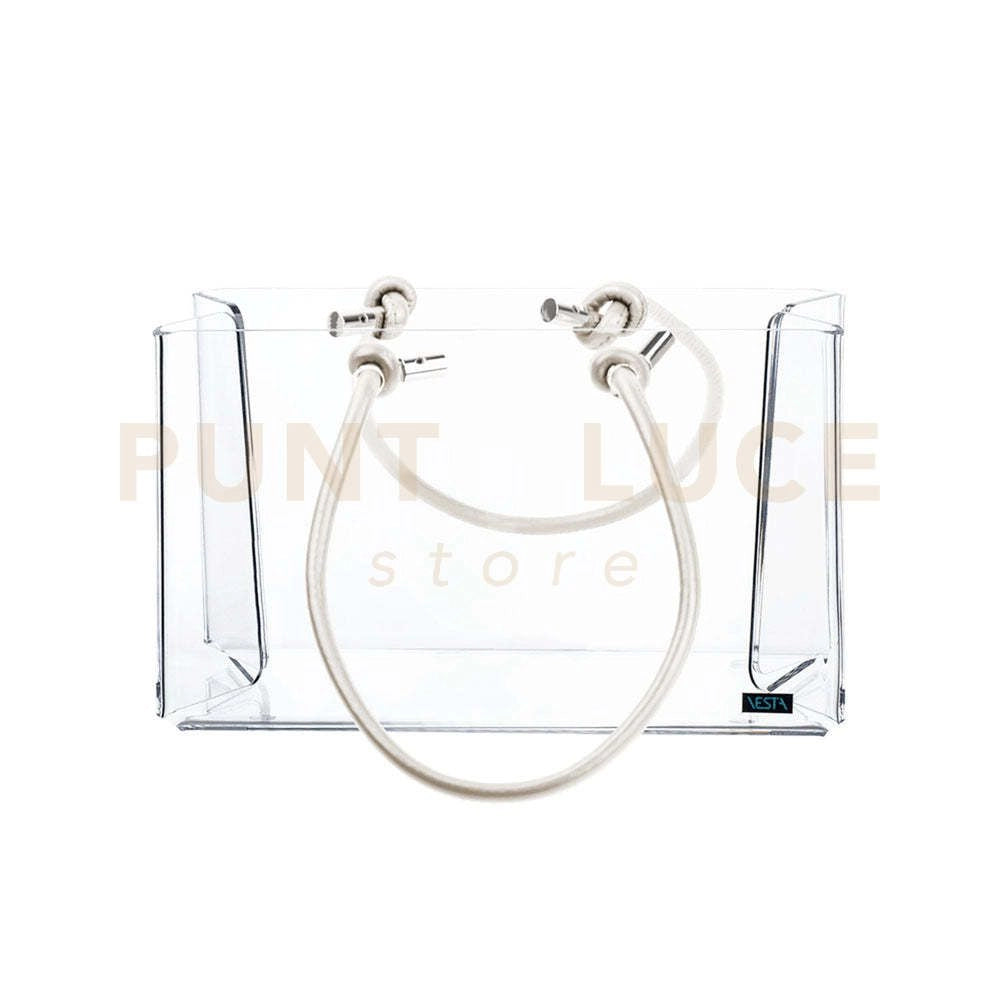 SHOPPER PICCOLA CHARLOTTE IN CRISTALLO ACRILICO TRASPARENTE