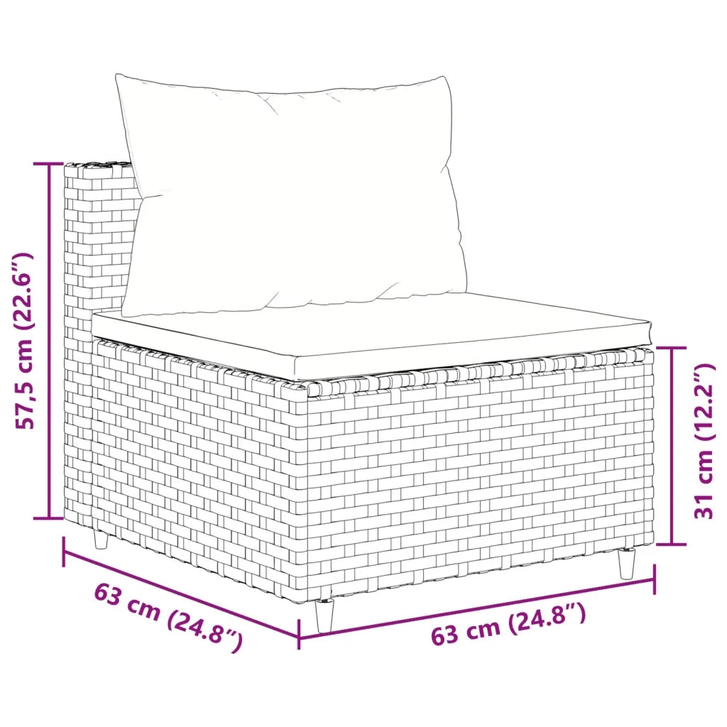 Set Divani da Giardino 10 pz con Cuscini in Polyrattan Marrone 3308281