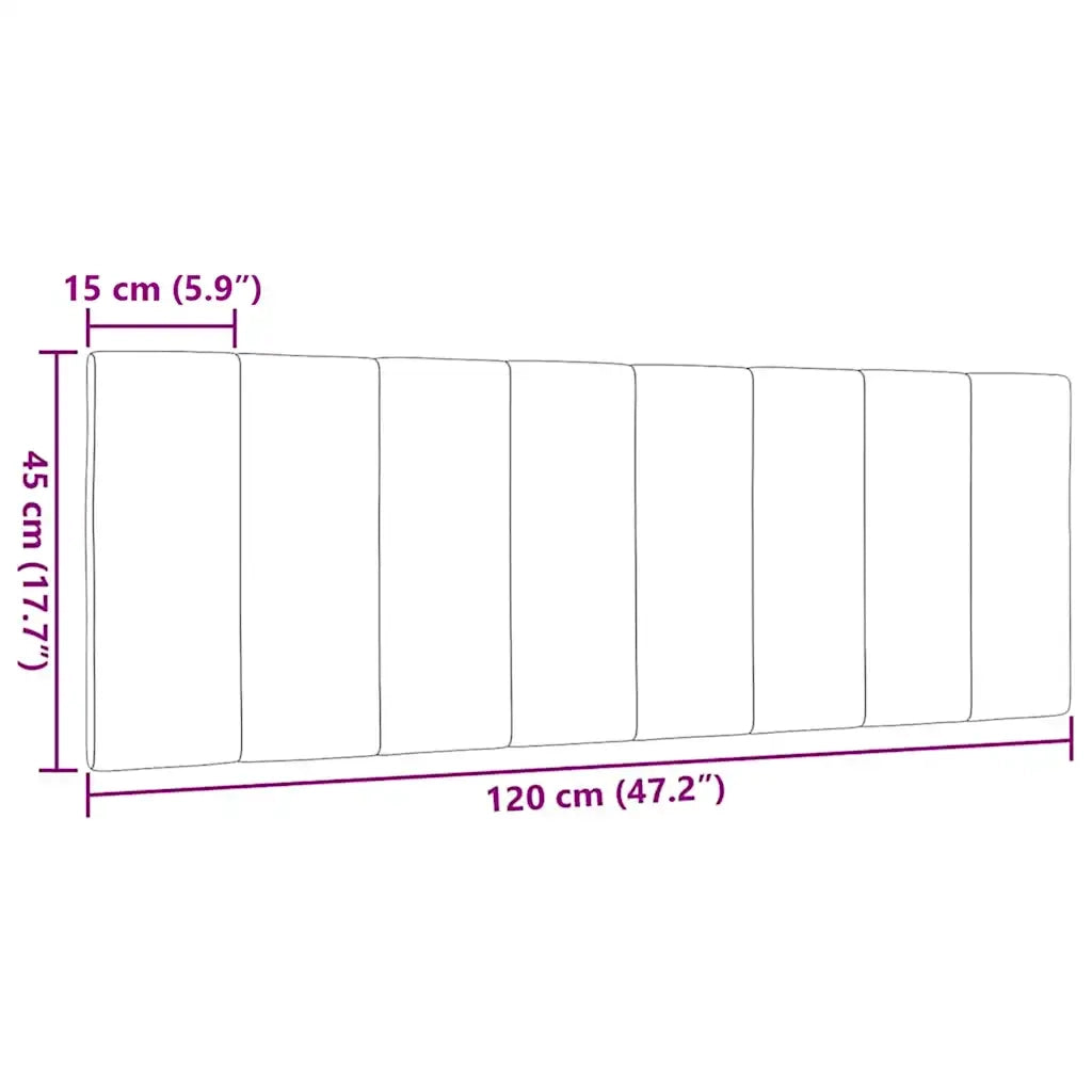 Cuscino Testiera Hanko Grigio Chiaro 120 cm in Tessuto 4019156
