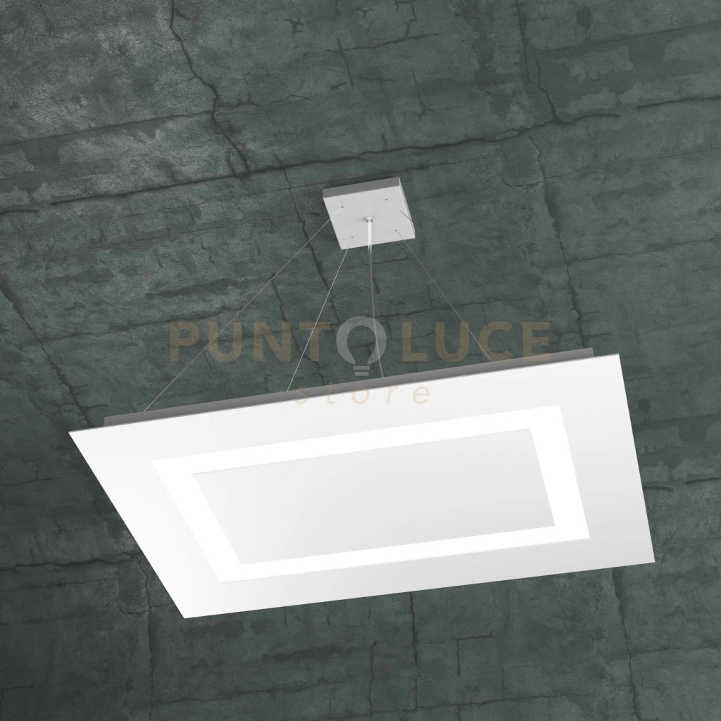 CARPET SOSPENSIONE RETTANGOLARE GRANDE 4 LUCI BIANCO 1137-SRG-BI