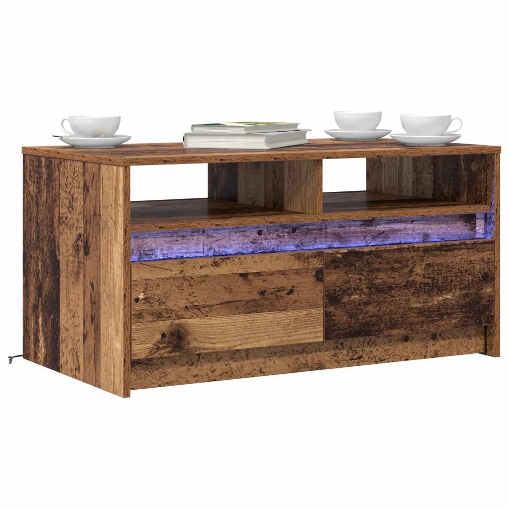 Tavolino da salotto | Tavolino da caff¨¨ | Tavolino da Soggiorno con cassetto Legno vecchio 90 x 50 x 45 cm