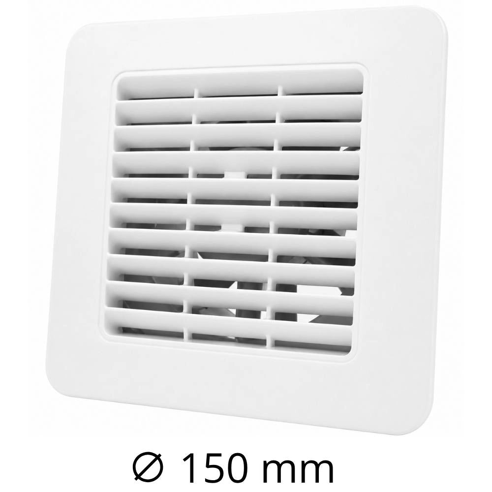 Aspiratore elicoidale da muro 150 mm con griglia piatta