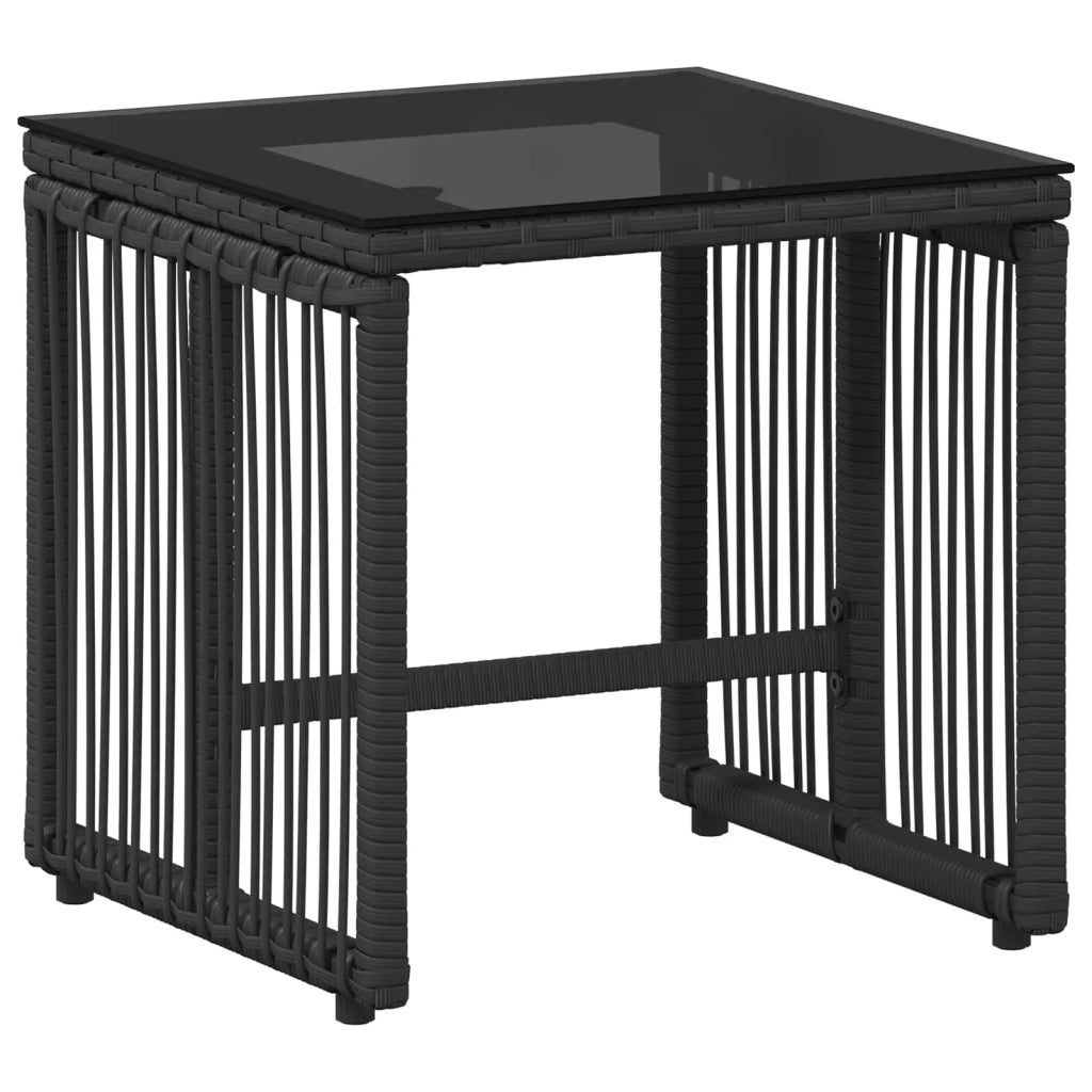 Set di Mobili da Esterno 11 pcs Nero e Turchese polyrattan 42025155