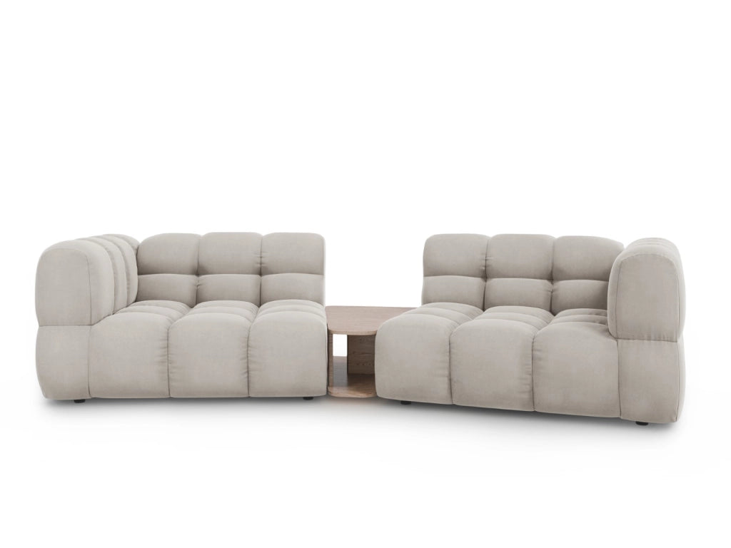 Cosmopolitan Design - Divano modulare "Sky" 2 posti in velluto beige chiaro 