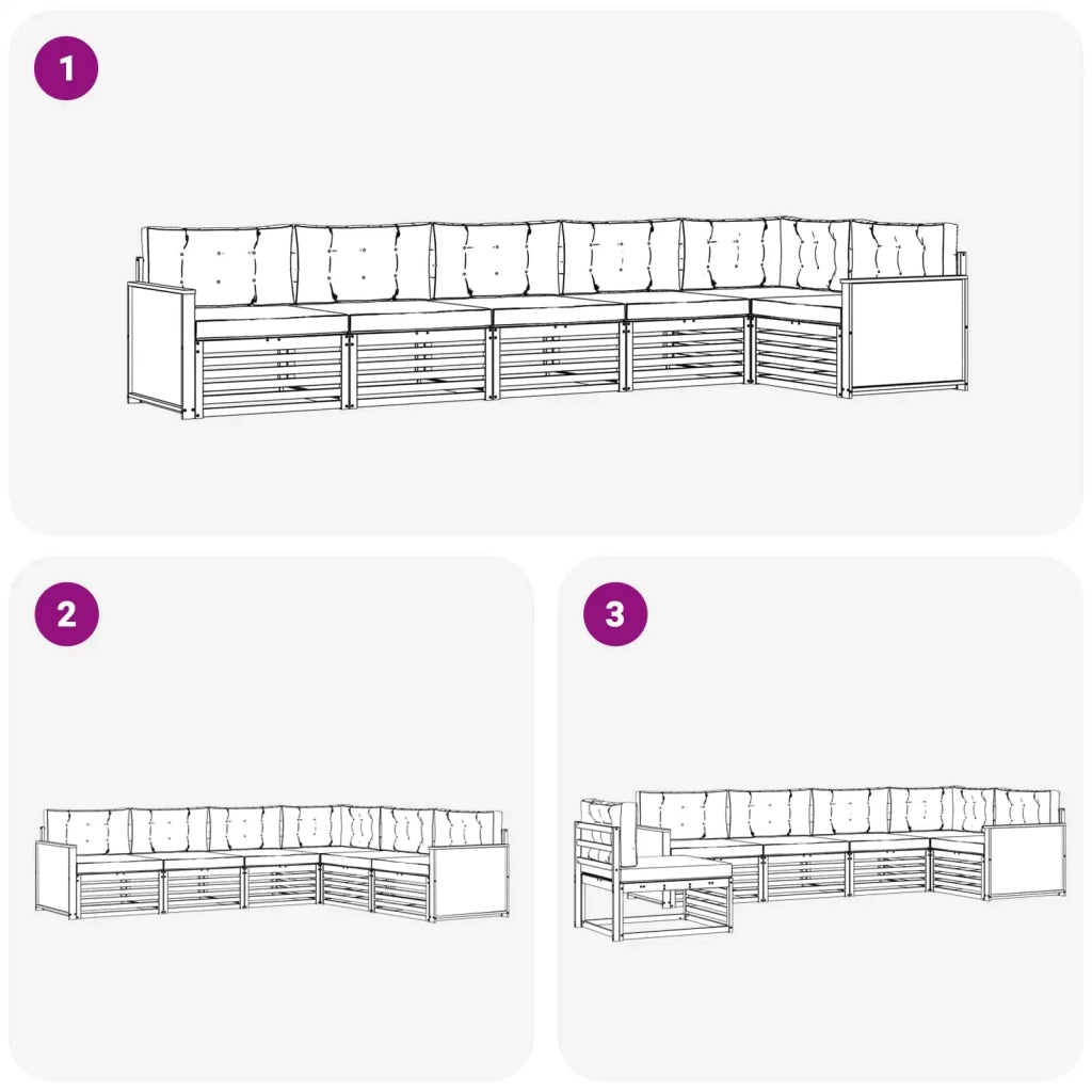 Set di divani da esterno 6 pcs Naturale e Antracite 3383405