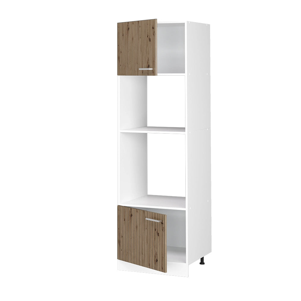 Mobile cucina microonde R-Line Rovere artigianale/Bianco 60 cm Vicco