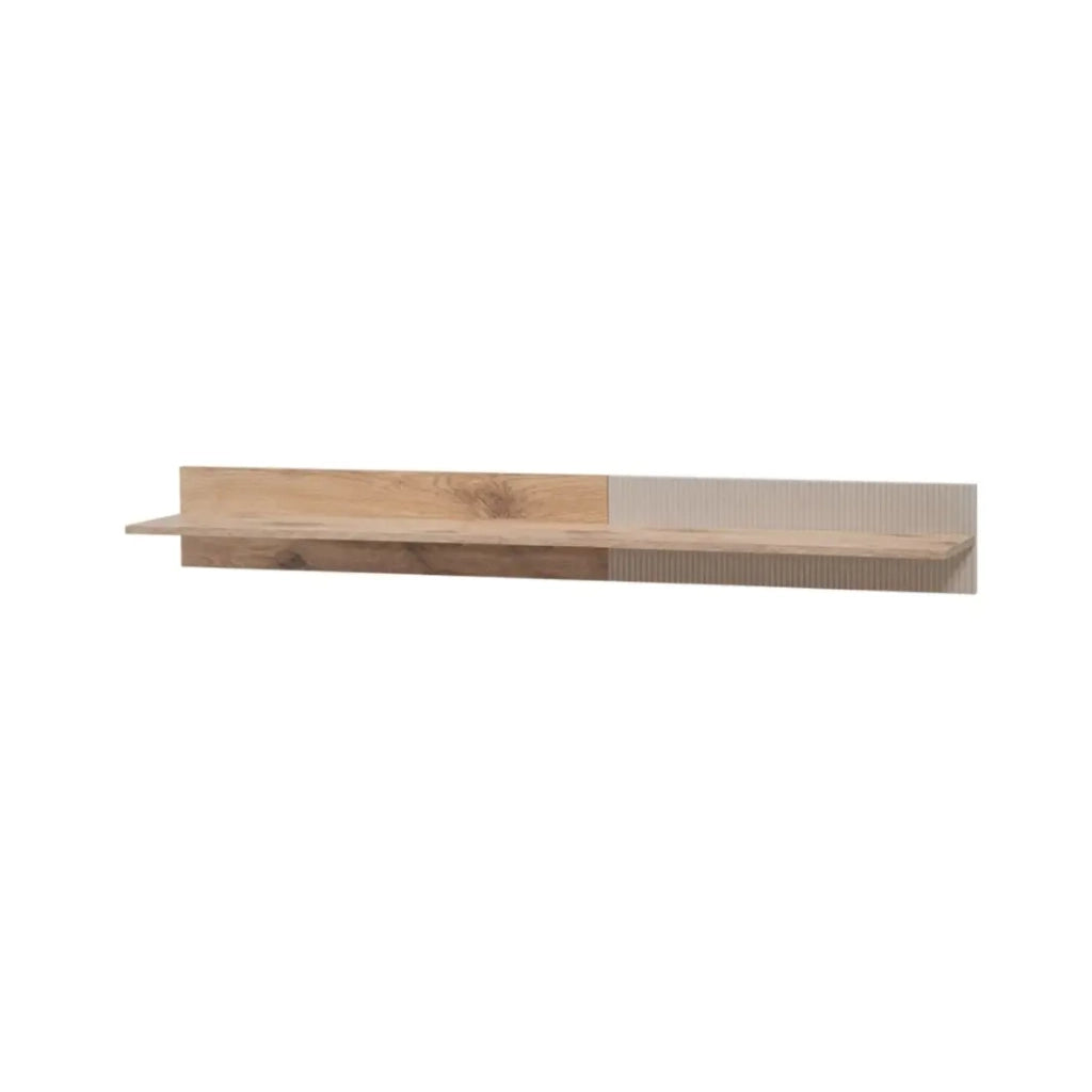 Scaffale da parete ERINA – Rovere chiaro e beige – 160 cm