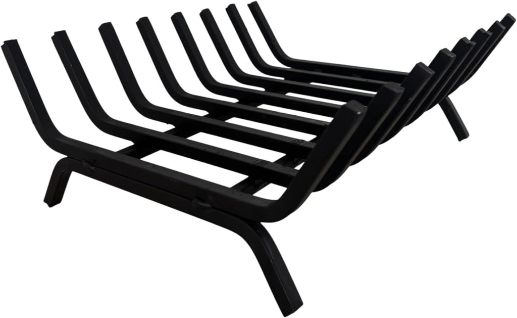Portalegna in Ferro per Camino, 40x35x16 cm, Nero, Struttura Robusta 12 mm, Made in Italy