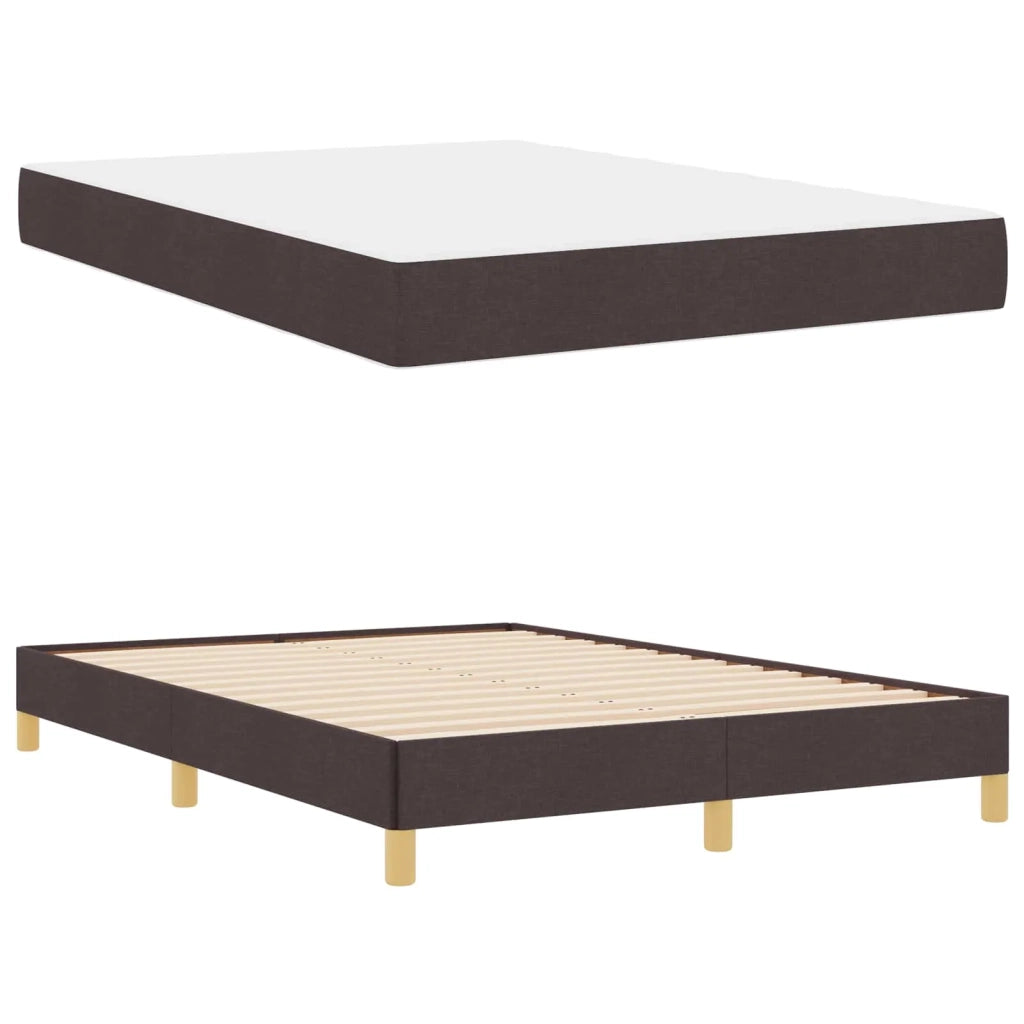 Letto a molle con materasso Marrone Scuro 160 x 200 cm Tessuto