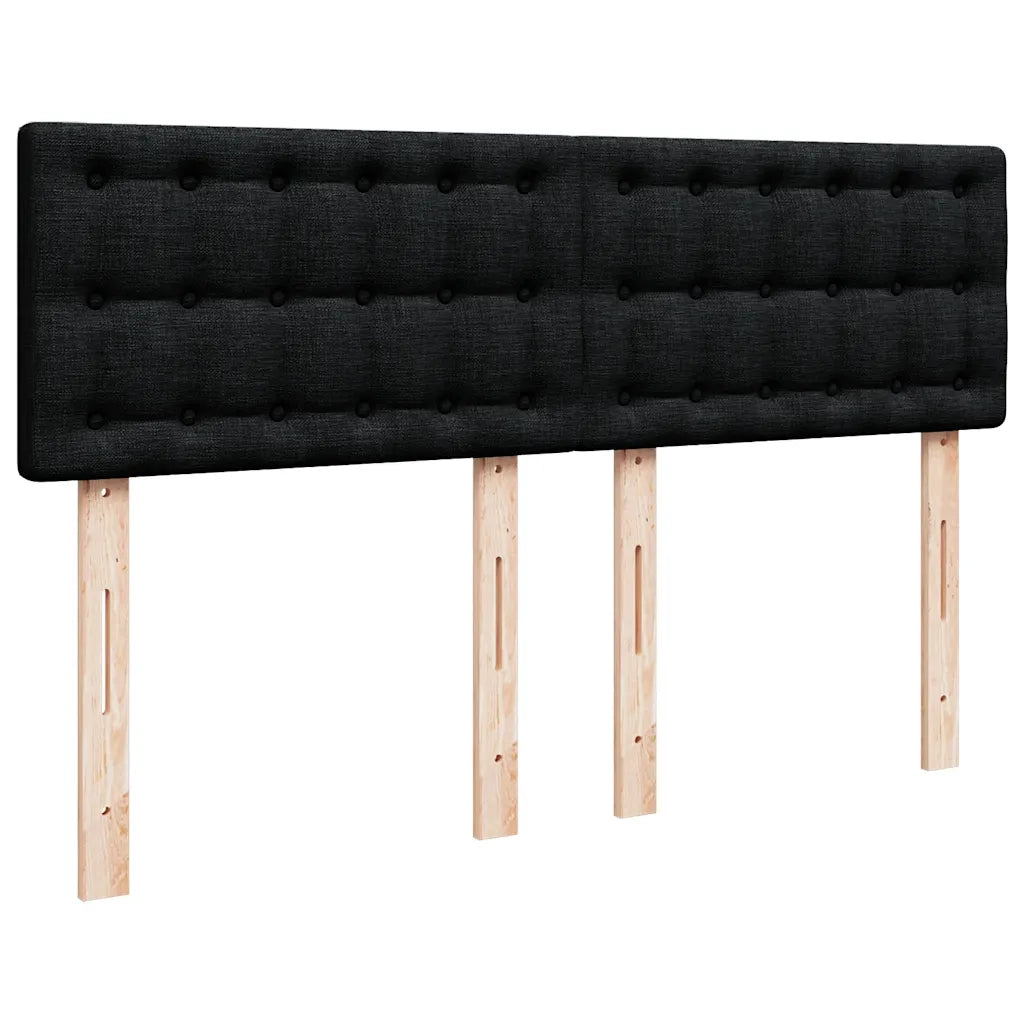 Pouf Letto con Materasso e LED Nero 140x200 cm in Tessuto 3312480