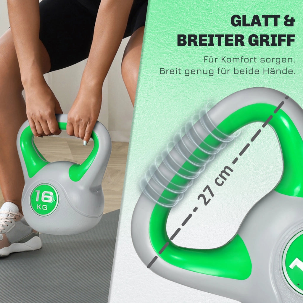 Kettlebell 16 kg ¨C Minimal ¨C Verde, 27x17x31 cm