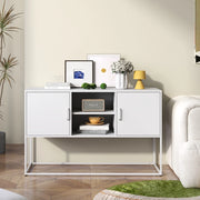 Credenza Buffet con Ante e Ripiani ¨C MINIMAL ¨C Bianco, Metallo, 120x75x40 cm