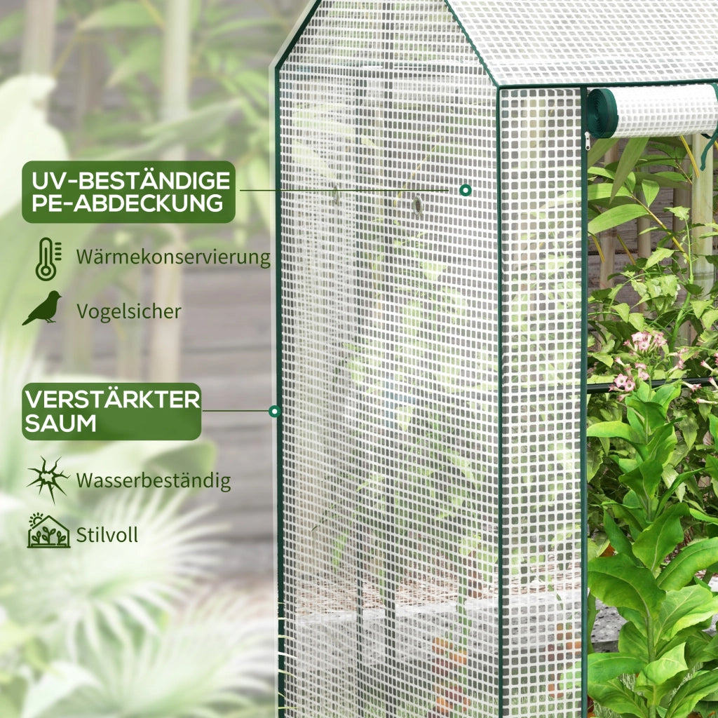 Serra per giardino ¨C Minimal ¨C 100x80x150 cm, bianco e verde