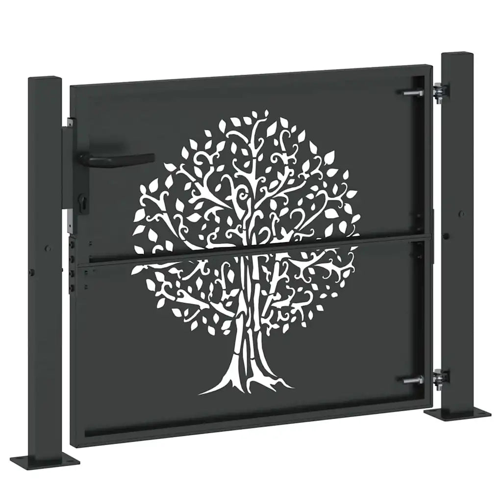 Cancello da giardino con blocco Nero 110 x 105 cm 42015884