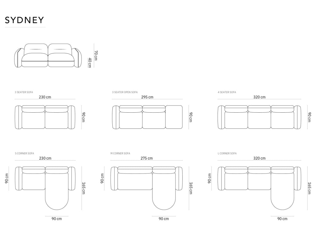 Cosmopolitan Design - Divano modulare "Sydney" 4 posti in velluto grigio chiaro 