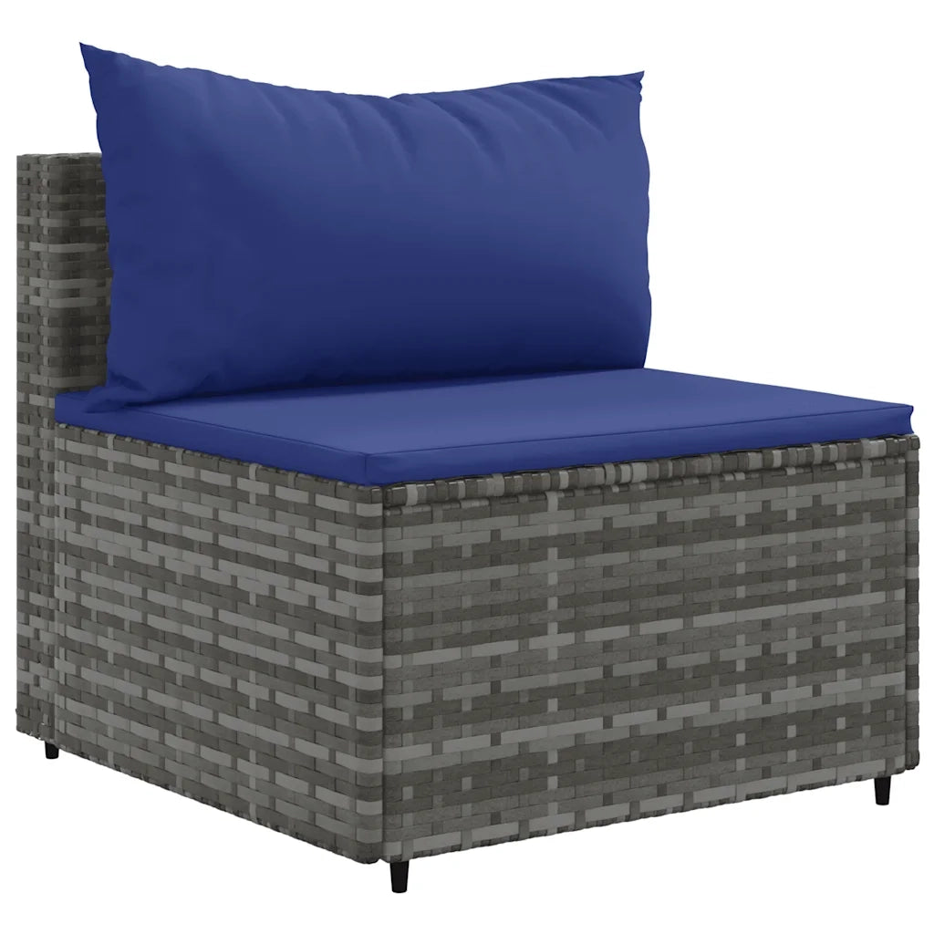 Set Divani da Giardino 6 pz con Cuscini in Polyrattan Grigio 3308143