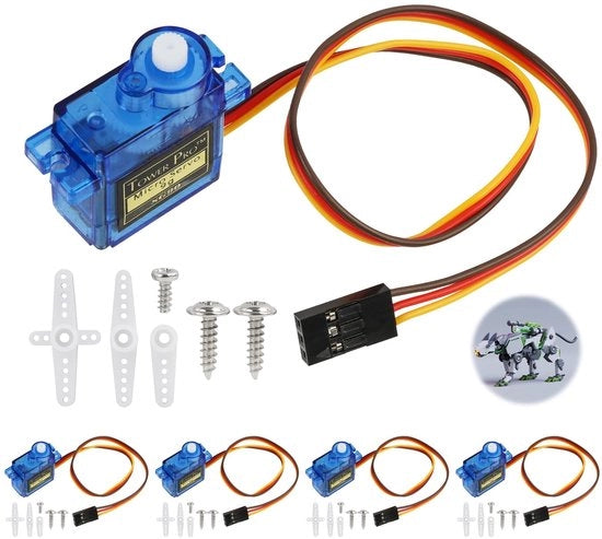 Impostazione di Servomotori a 5 pezzi - Micro Servomotori 9G - Applicazioni RC - Controllo Preciso - Tempo di Risposta Rapido - Formato Compattibile - Micro Servo