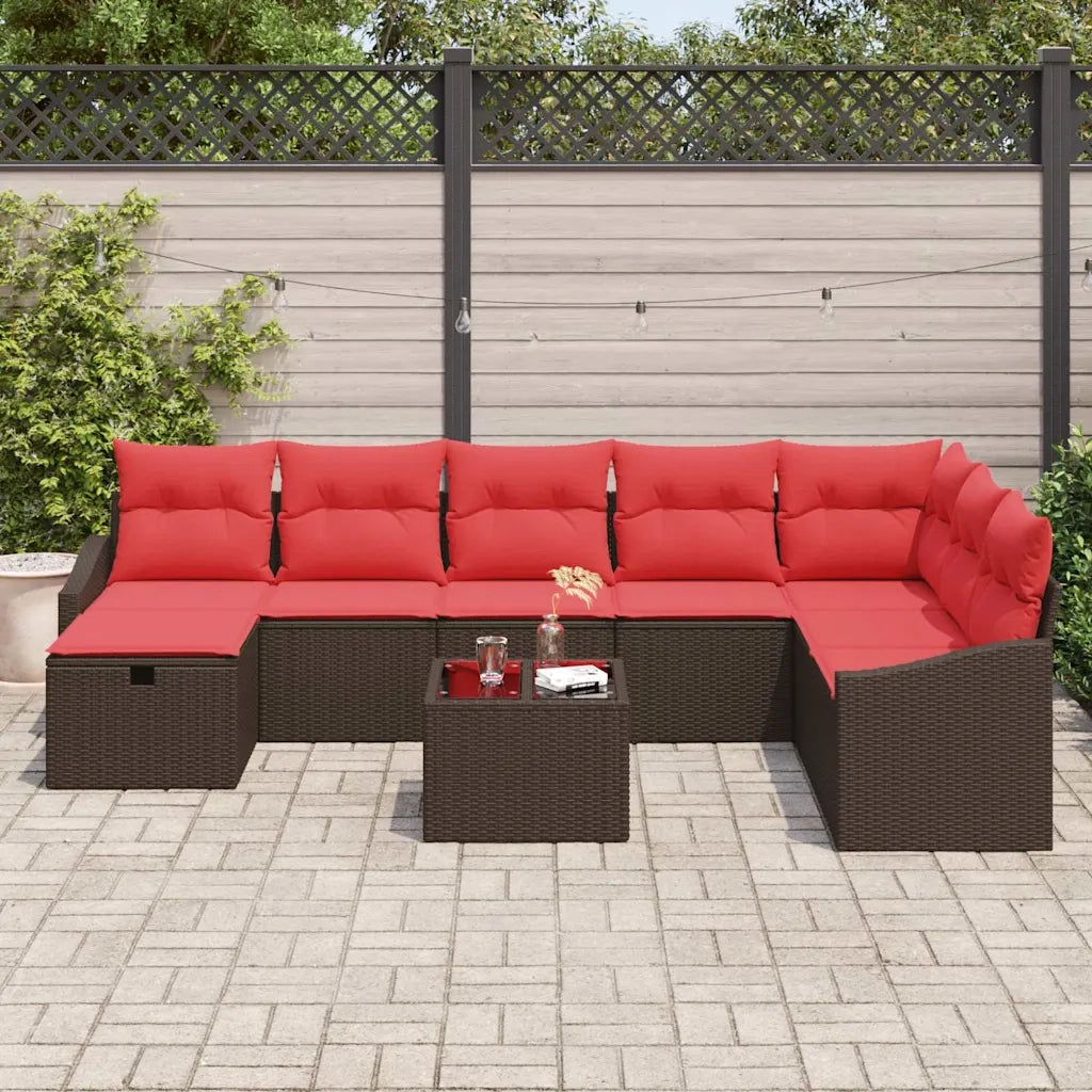 Set Divano da Giardino 9 pz polyrattan 3359343