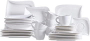 Servizio da Tavola da 30 Pezzi con Set di Piatti Angolari per 6 Persone - Serie Moderna