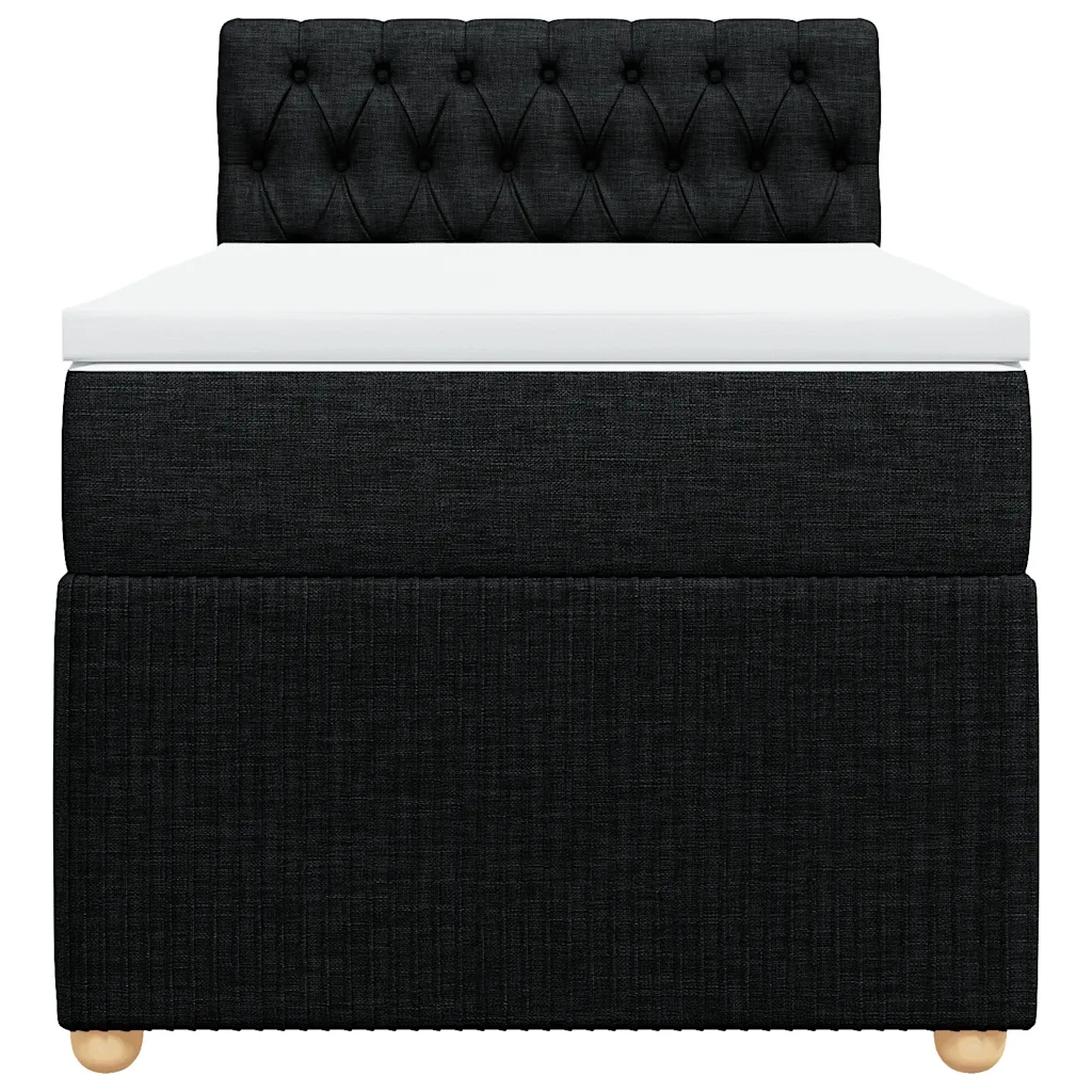 Giroletto a Molle con Materasso Nero 80x200 cm inTessuto