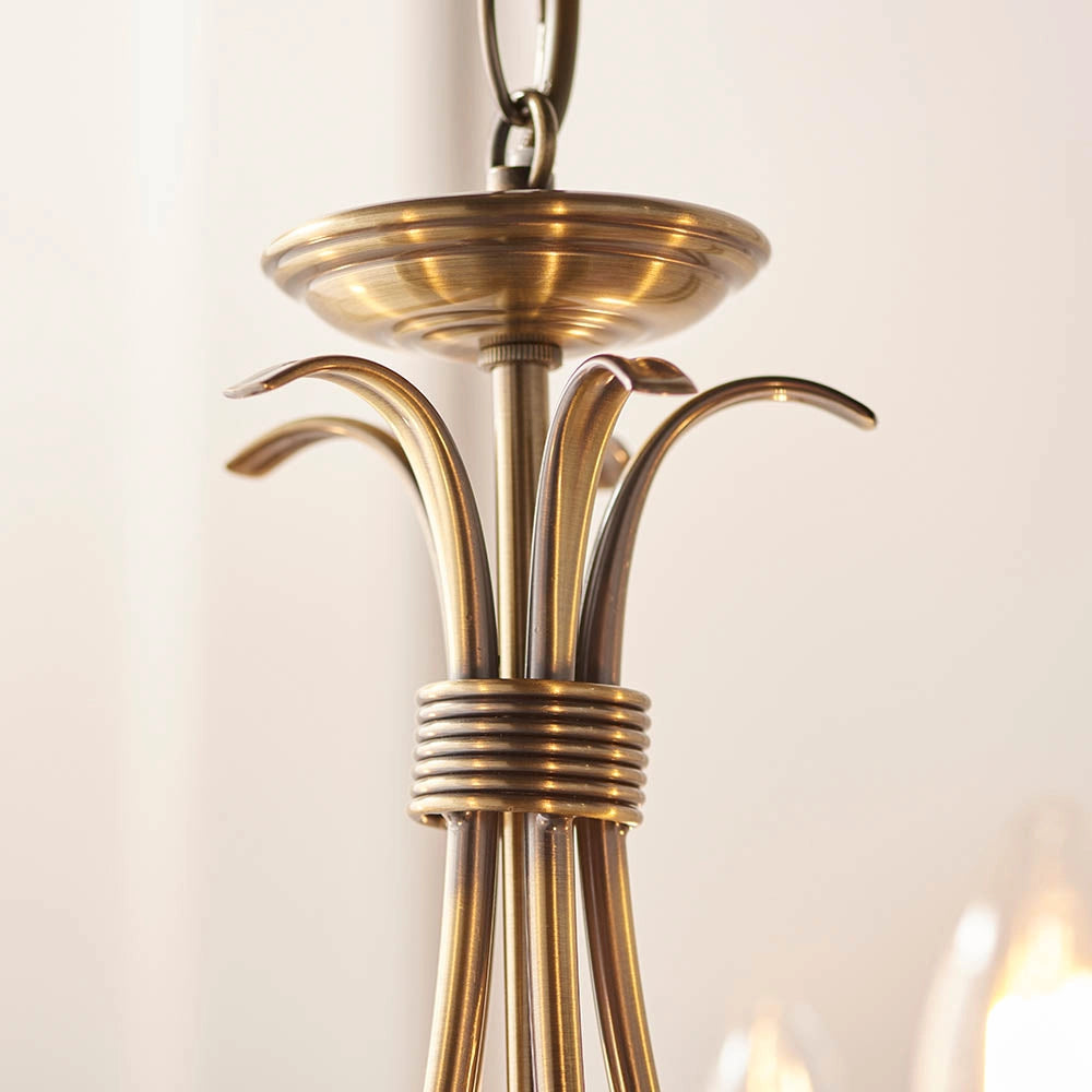 Lampadario Bernice Endon ottone antico 5xE14 dimmerabile