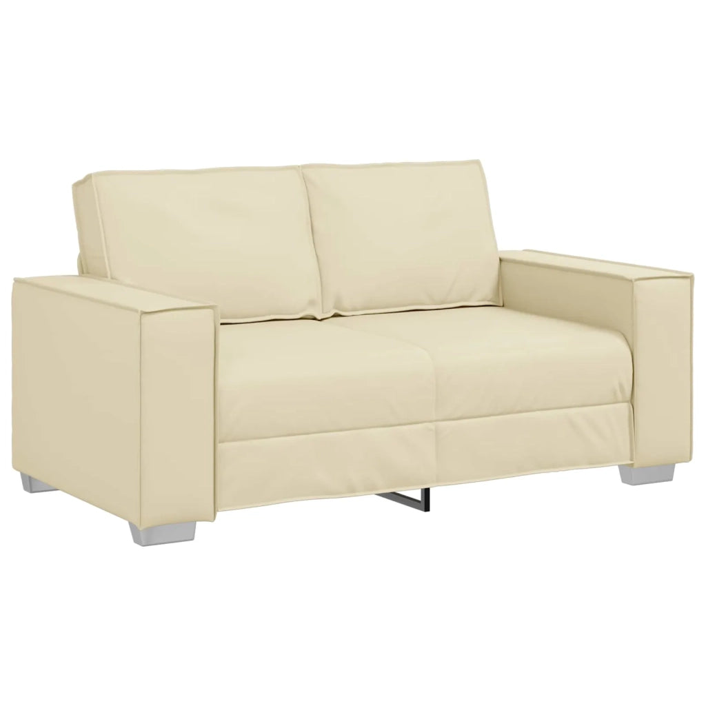 Divano a due posti Crema 160 cm Pelle Sintetica 4105046