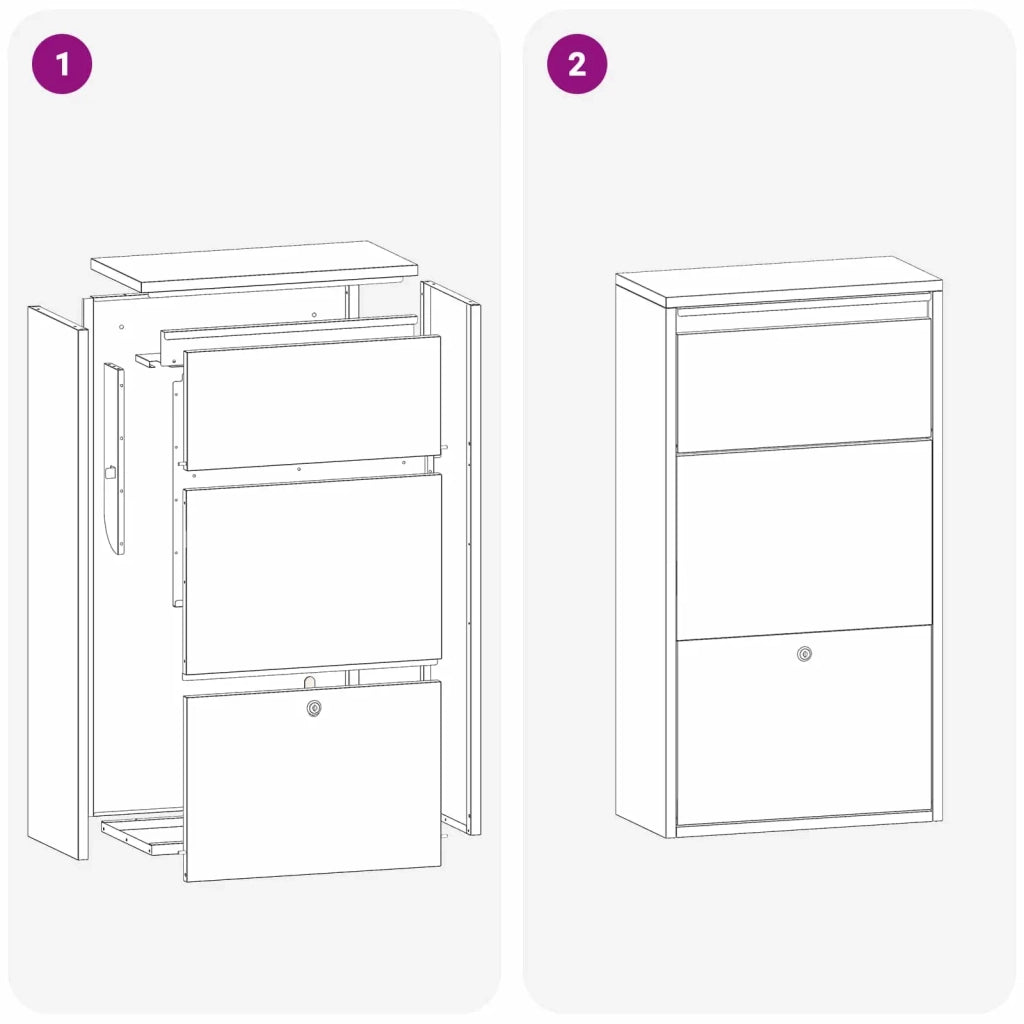 Cassetta per pacchi con porta Antracite 44 x 22 x 82 cm Acciaio 874921