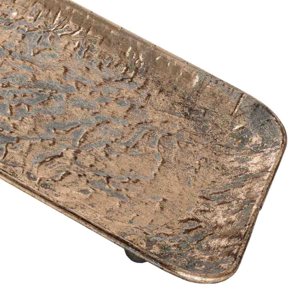 Vassoio in metallo dorato 53,5x19x3,5h cm