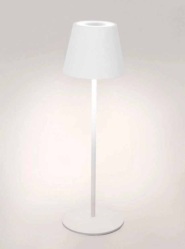 Lampada da Tavolo Ø12x38 cm in Acciaio Bianco