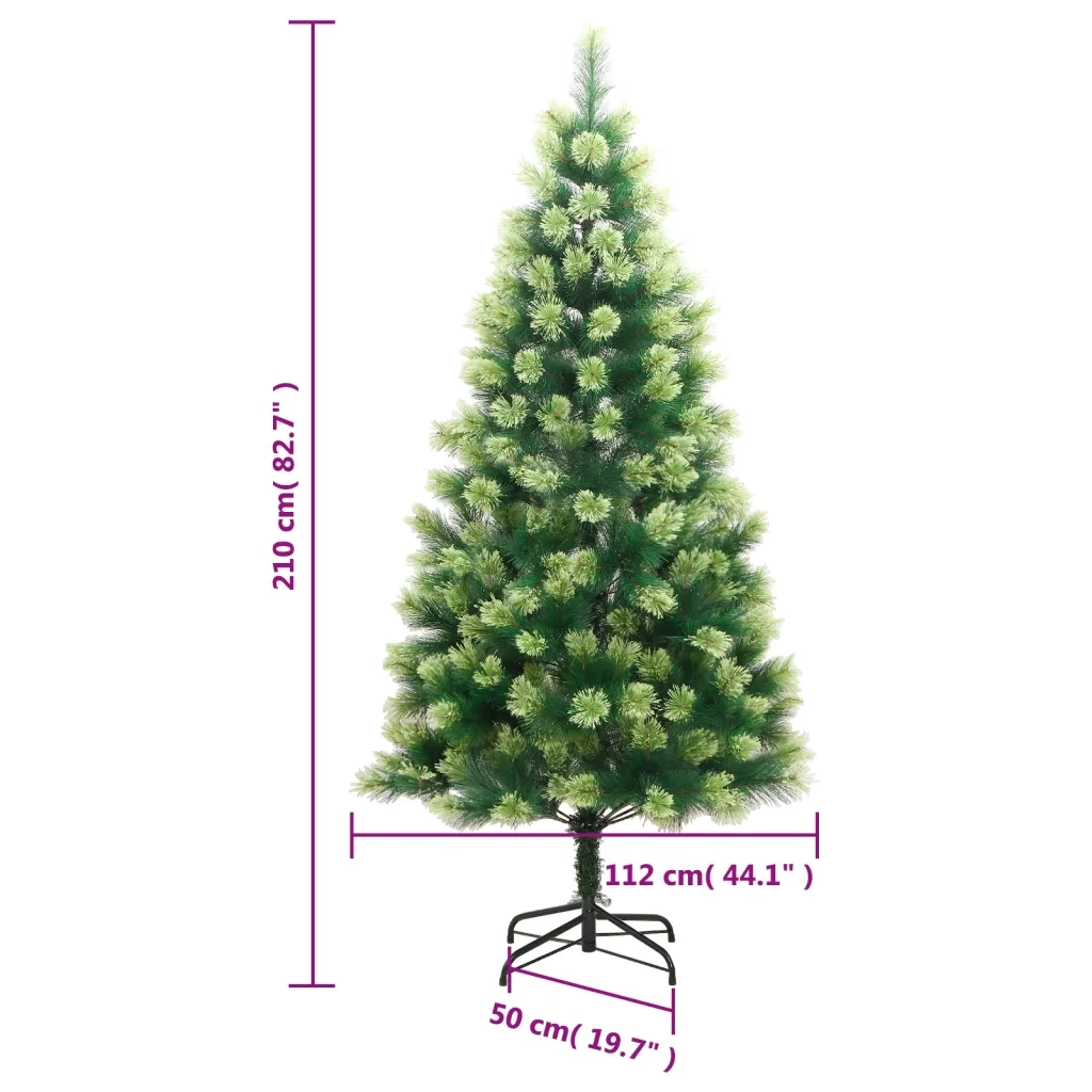 Albero di Natale Artificiale Incernierato con Base 210 cm 356739