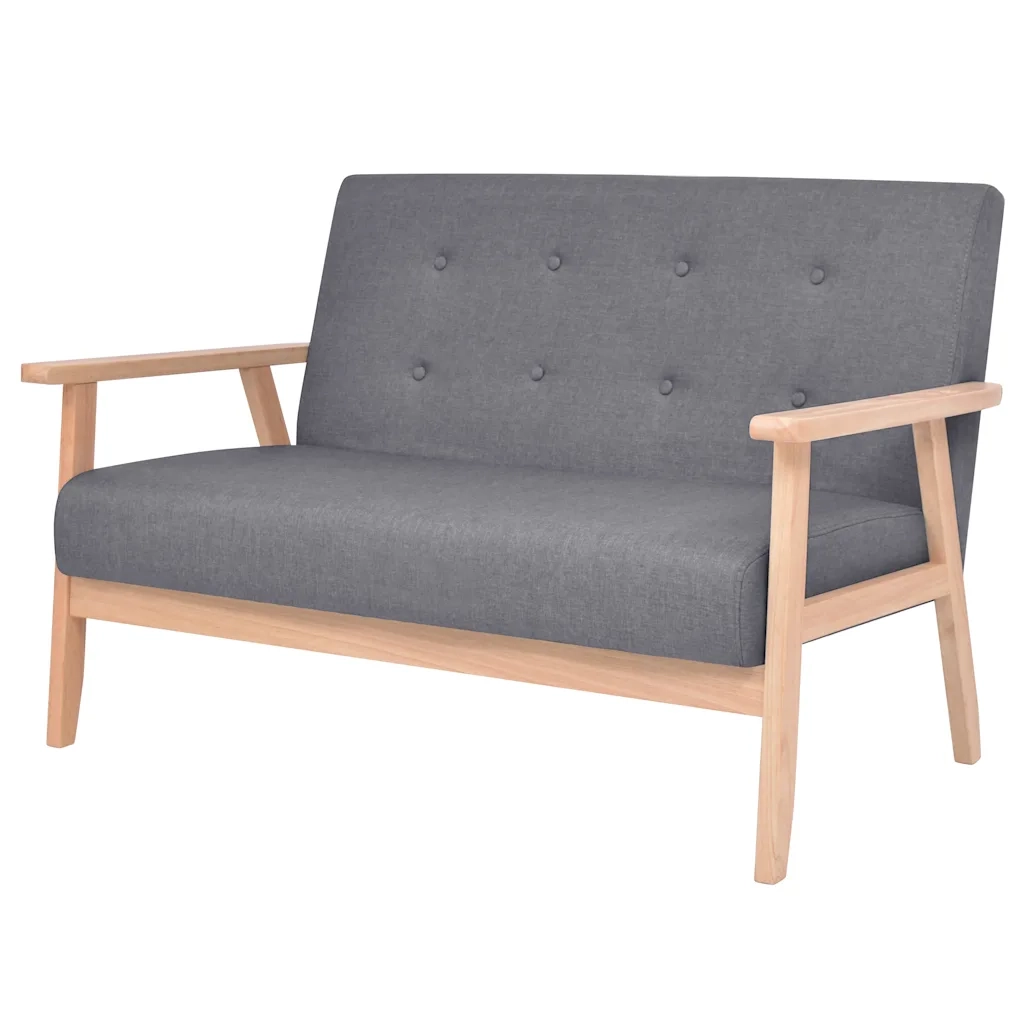 Set di Divani 3 pz in Tessuto Grigio Scuro 274926
