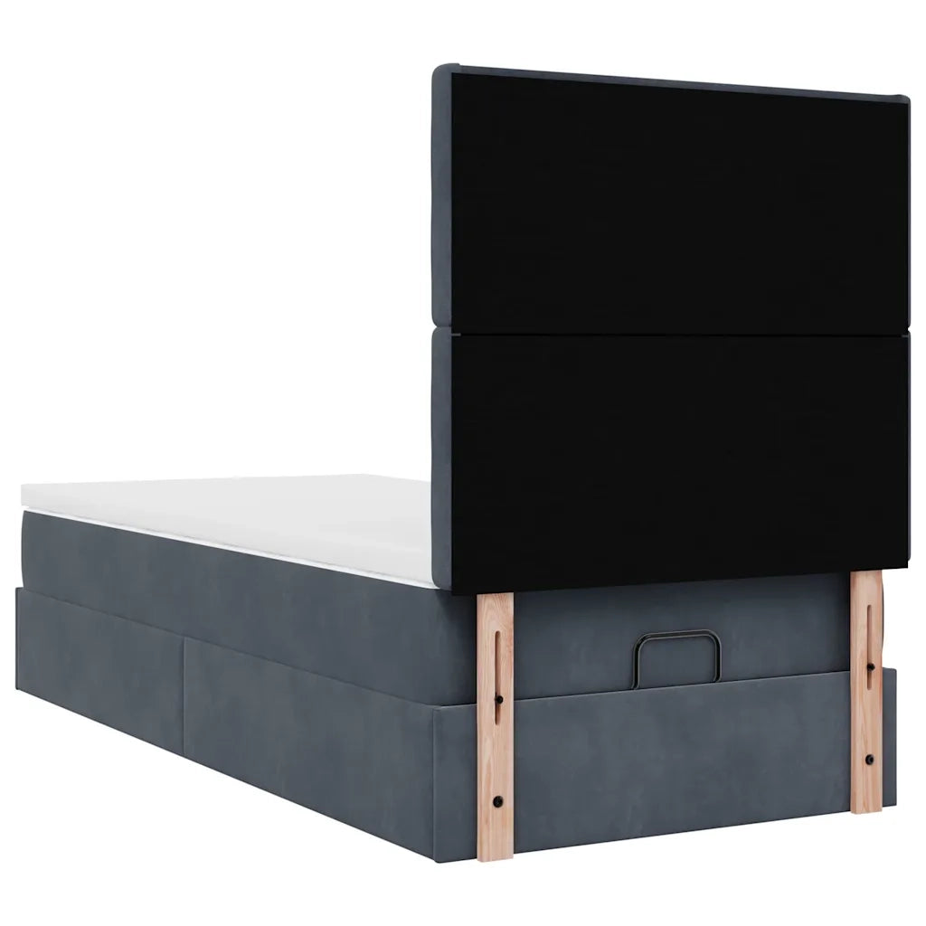Struttura Letto Pouf con Materassi 100x200 cm Velluto 3314445