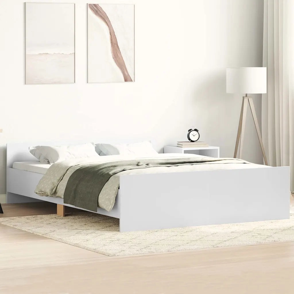 Giroletto con Testiera e Pediera-Struttura Letto Bianco 120x200 cm