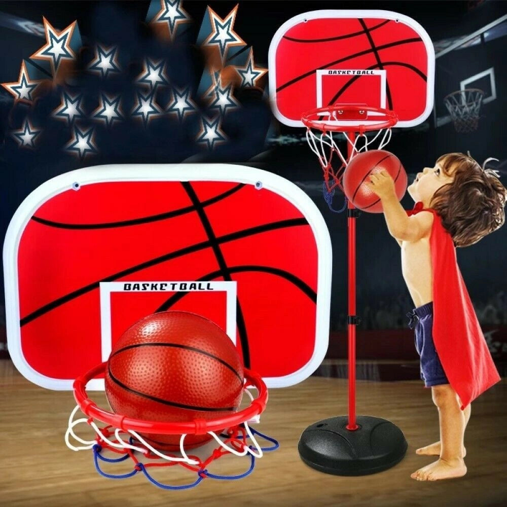 Trade Shop - Canestro Basket Per Bambini Con Tabellone Altezza Regolabile 75 - 155 Cm + Palla -