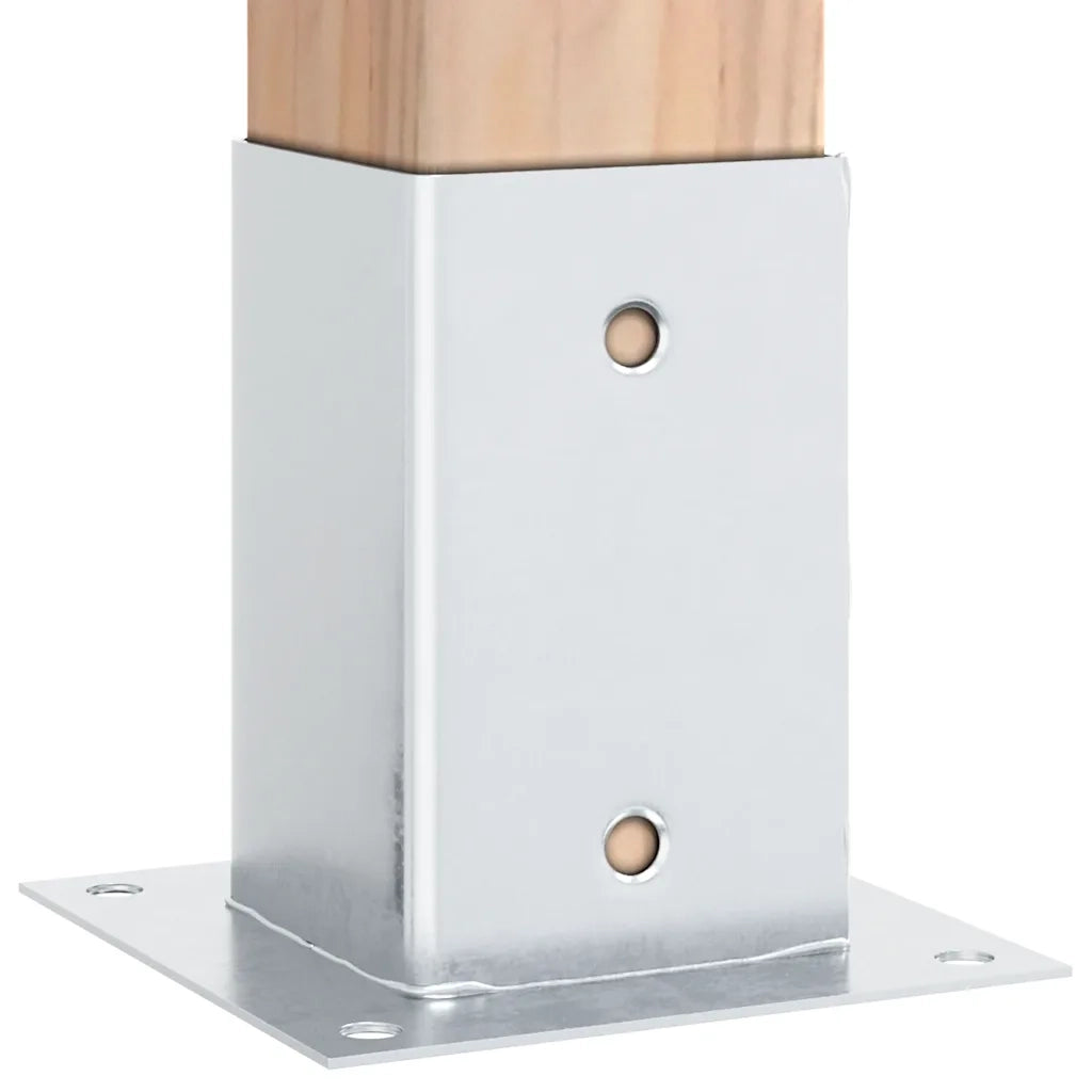 Basi per Pali Quadrate 12 pz Argento 91x91 mm Acciaio Zincato 42000011