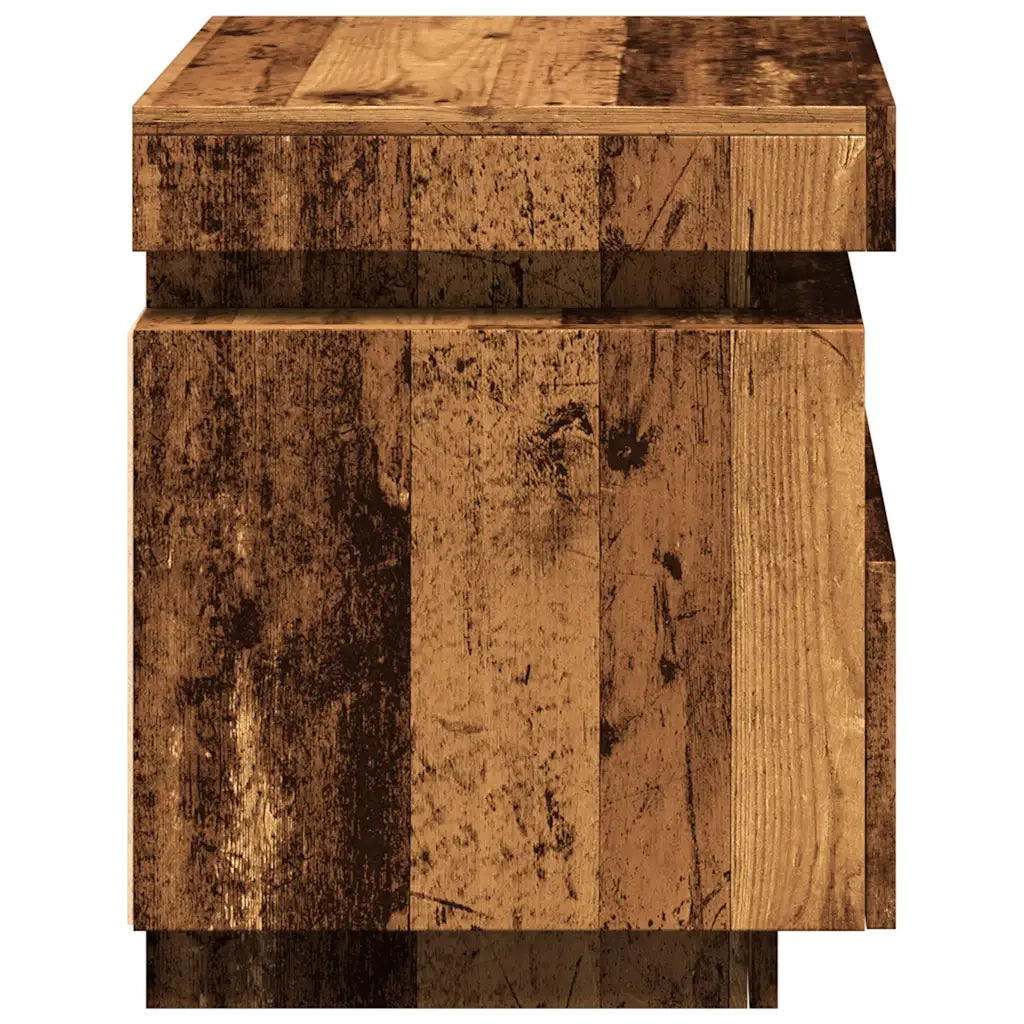 Comodini con Luci LED 2pz Legno Antico 40x39x48,5 cm 857659