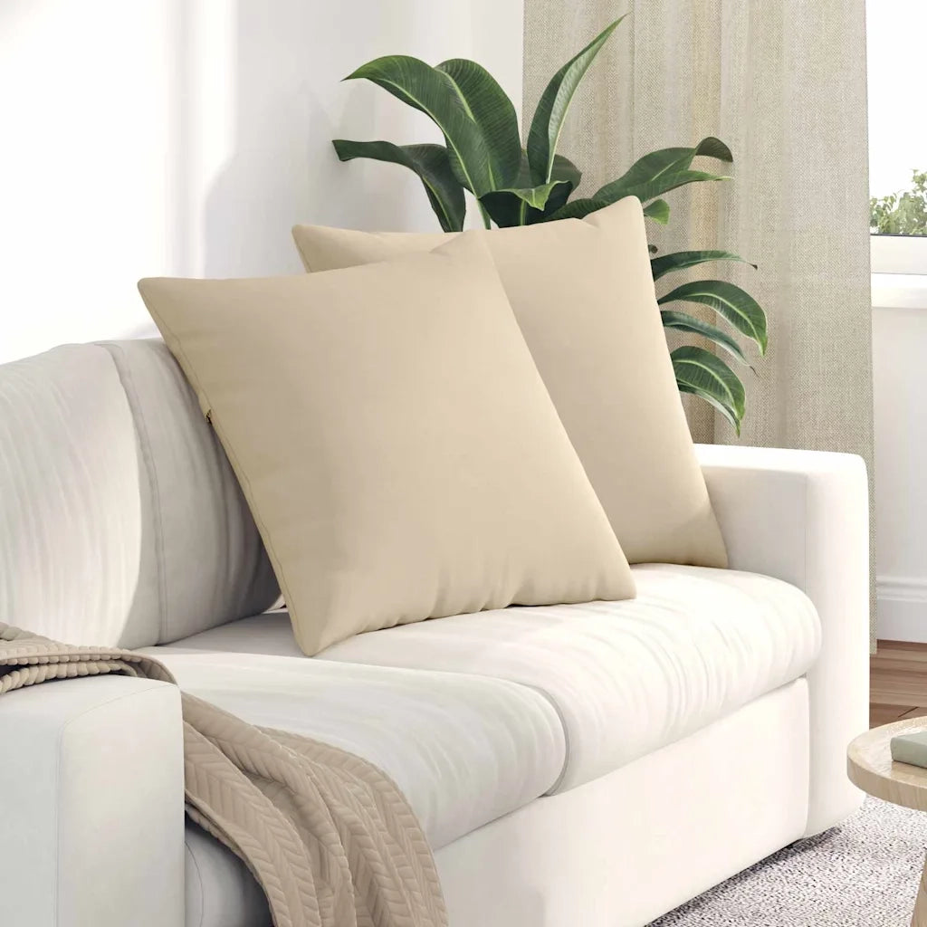 Cuscini da Divano 2 pcs Crema 60 x 60 cm Tessuto 42014030