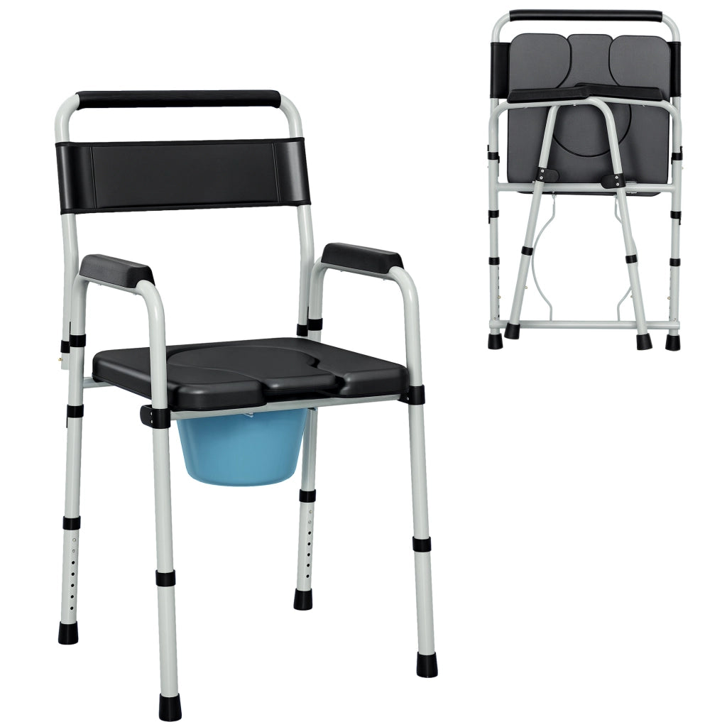 Sedia Pieghevole da Bagno ¨C Minimal ¨C Nero, 150 kg